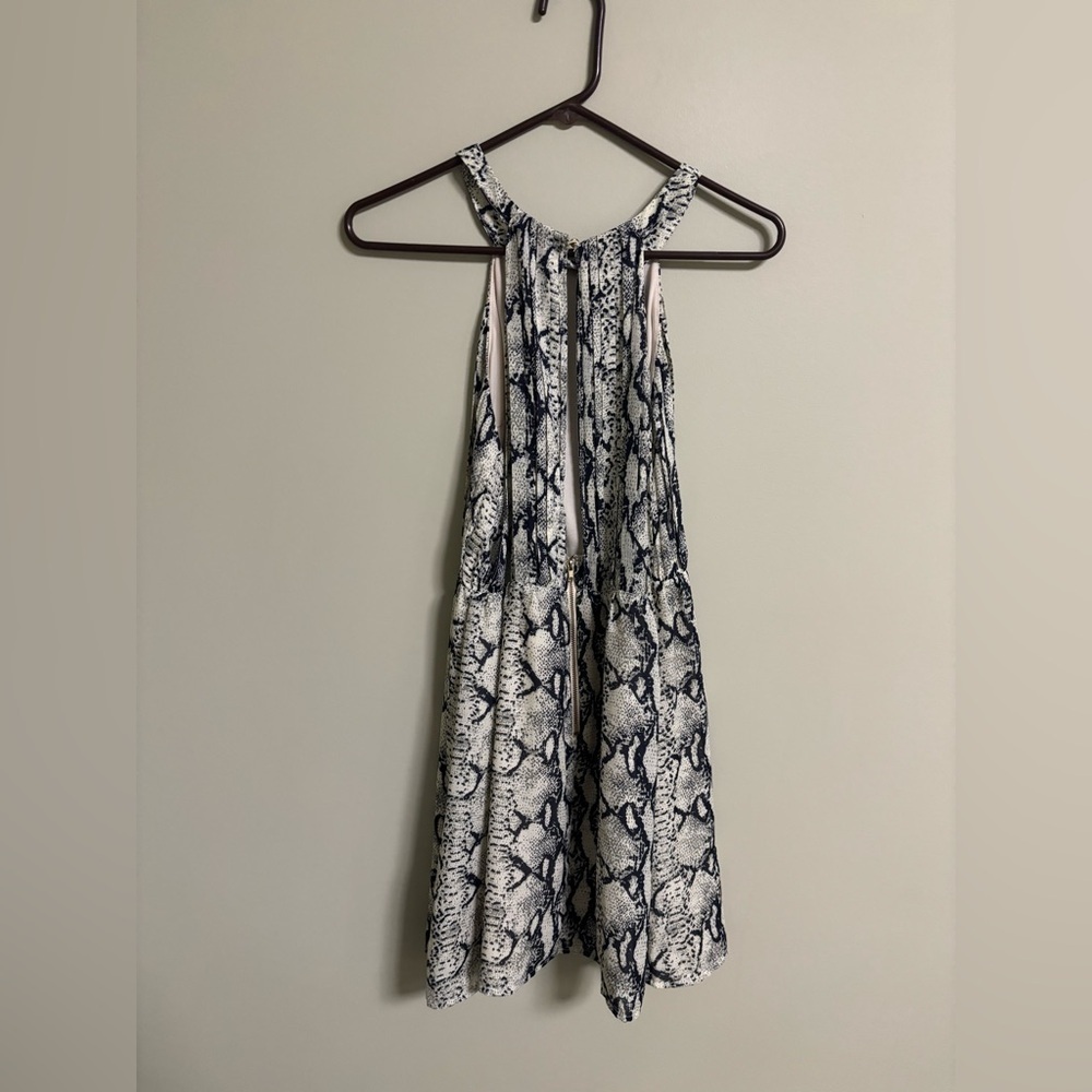 Ark & Co Snake Print Halter High Neck Keyhole Back Dress Size Medium New - Picture 2 of 7